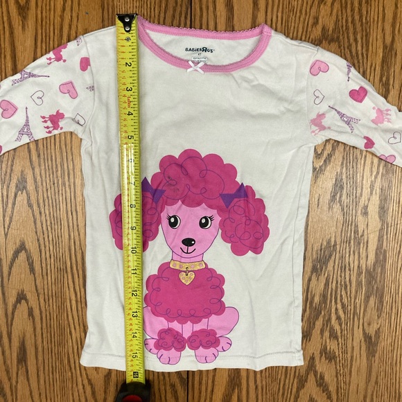 🐩💕BABIES-R-US💕🐩 longsleeve shirt 100%cotton sz 4Tpink poodle front/backGUC🎀 - Picture 4 of 7